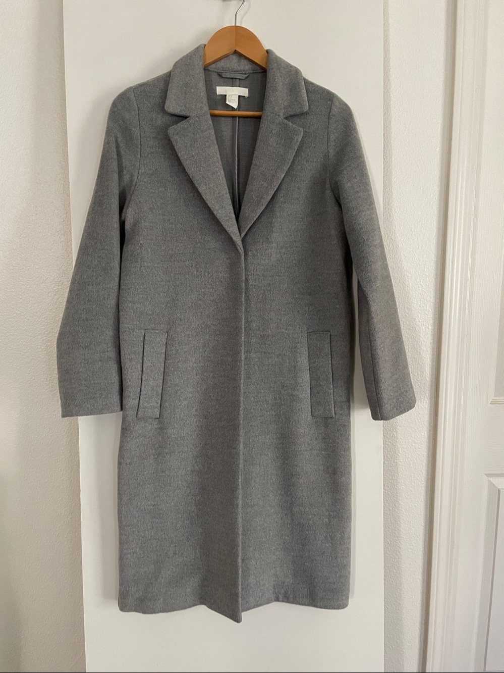 H&M Soft, Unlined Duster Blazer/Trench Coat Single Breasted nwot grey